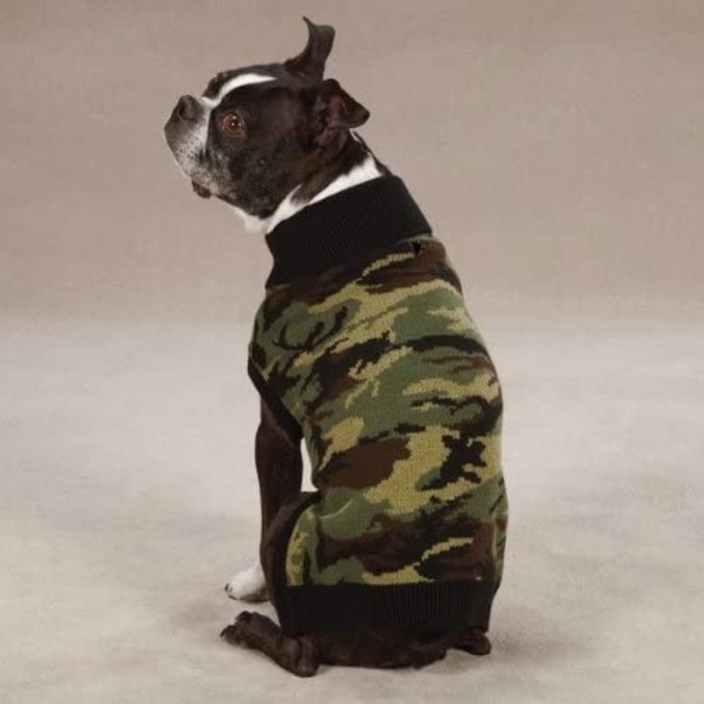 NWT XS Classic Green Camo Pattern Dog Sweater - Picture 2 of 8